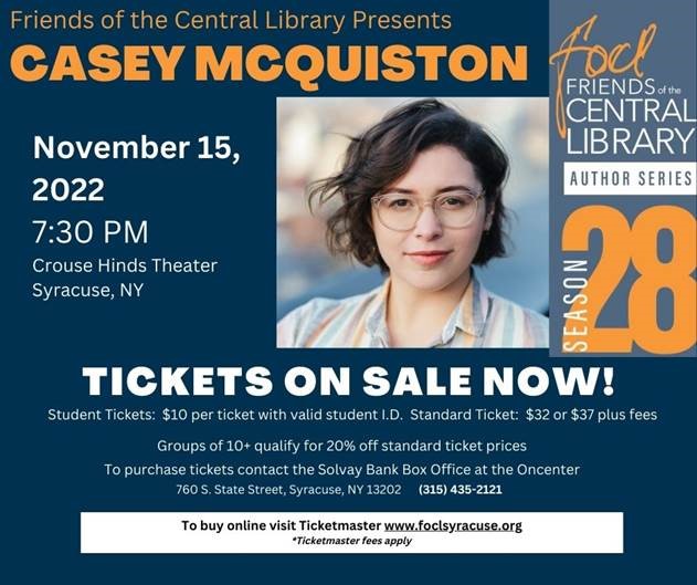 Friends of the Central Library Presents Casey McQuiston ACR Health